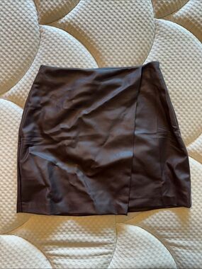 Old Navy Brown Faux Leather Mini Skirt